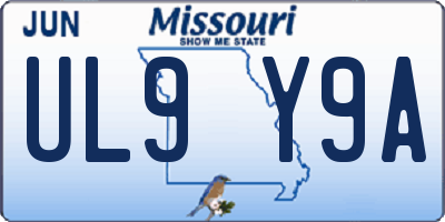 MO license plate UL9Y9A