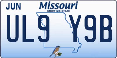 MO license plate UL9Y9B