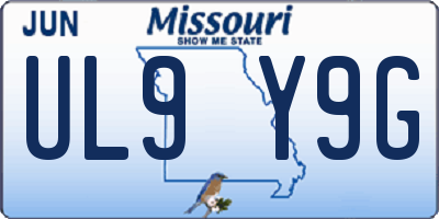 MO license plate UL9Y9G