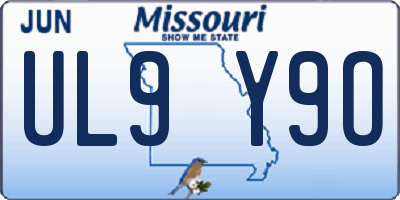 MO license plate UL9Y9O