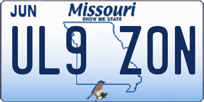 MO license plate UL9Z0N