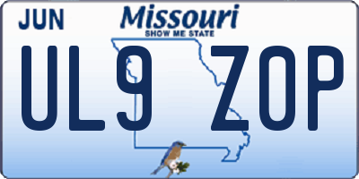 MO license plate UL9Z0P
