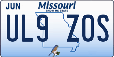 MO license plate UL9Z0S