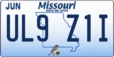 MO license plate UL9Z1I