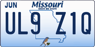 MO license plate UL9Z1Q