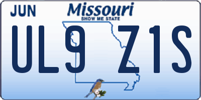 MO license plate UL9Z1S