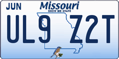 MO license plate UL9Z2T