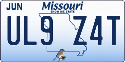 MO license plate UL9Z4T