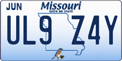 MO license plate UL9Z4Y