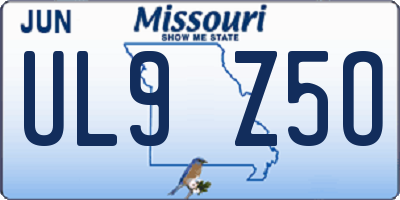MO license plate UL9Z5O