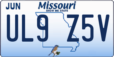 MO license plate UL9Z5V