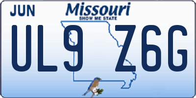 MO license plate UL9Z6G