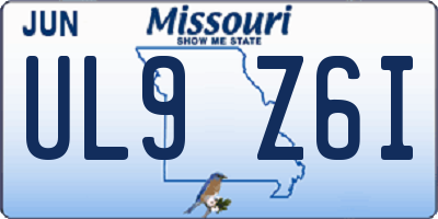 MO license plate UL9Z6I