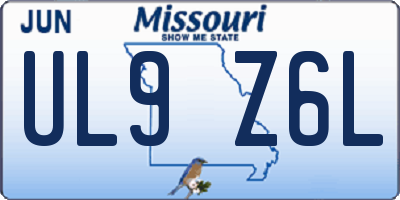MO license plate UL9Z6L