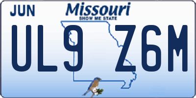 MO license plate UL9Z6M
