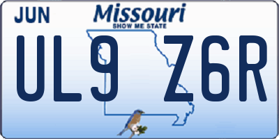 MO license plate UL9Z6R