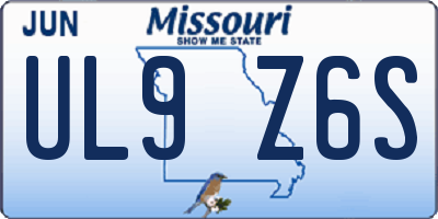 MO license plate UL9Z6S