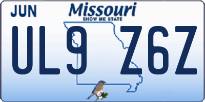 MO license plate UL9Z6Z