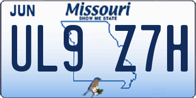 MO license plate UL9Z7H