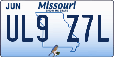 MO license plate UL9Z7L