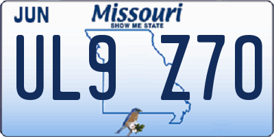 MO license plate UL9Z7O