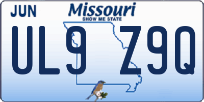 MO license plate UL9Z9Q