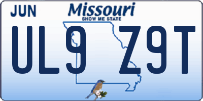 MO license plate UL9Z9T