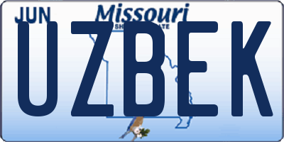 MO license plate UZBEK