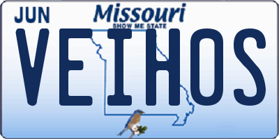MO license plate VEIH0S