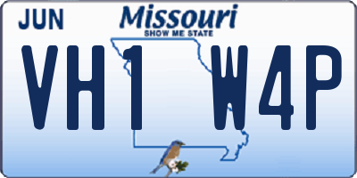 MO license plate VH1W4P