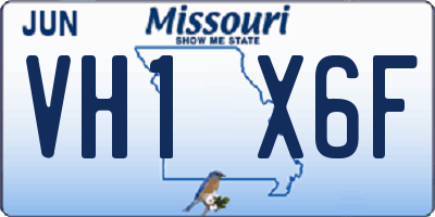 MO license plate VH1X6F