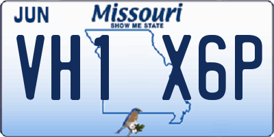 MO license plate VH1X6P