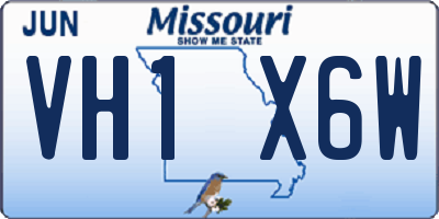 MO license plate VH1X6W