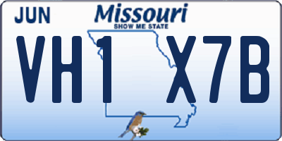 MO license plate VH1X7B