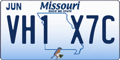 MO license plate VH1X7C