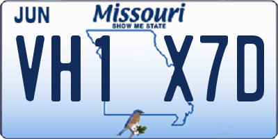 MO license plate VH1X7D