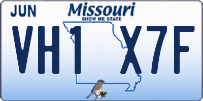 MO license plate VH1X7F