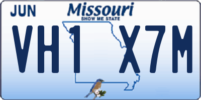 MO license plate VH1X7M