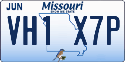 MO license plate VH1X7P