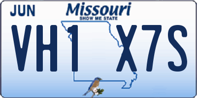 MO license plate VH1X7S