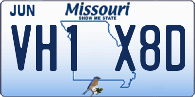 MO license plate VH1X8D