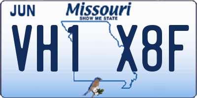 MO license plate VH1X8F
