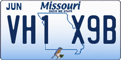 MO license plate VH1X9B