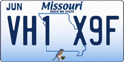 MO license plate VH1X9F