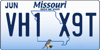 MO license plate VH1X9T