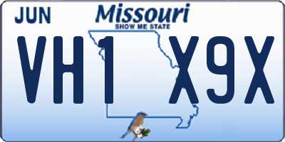 MO license plate VH1X9X