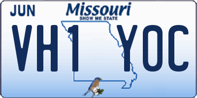 MO license plate VH1Y0C