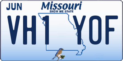 MO license plate VH1Y0F