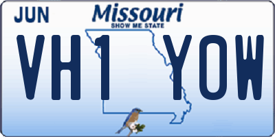 MO license plate VH1Y0W
