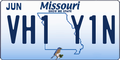 MO license plate VH1Y1N